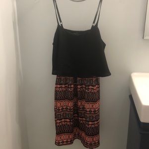 Neon and black spaghetti strap dress